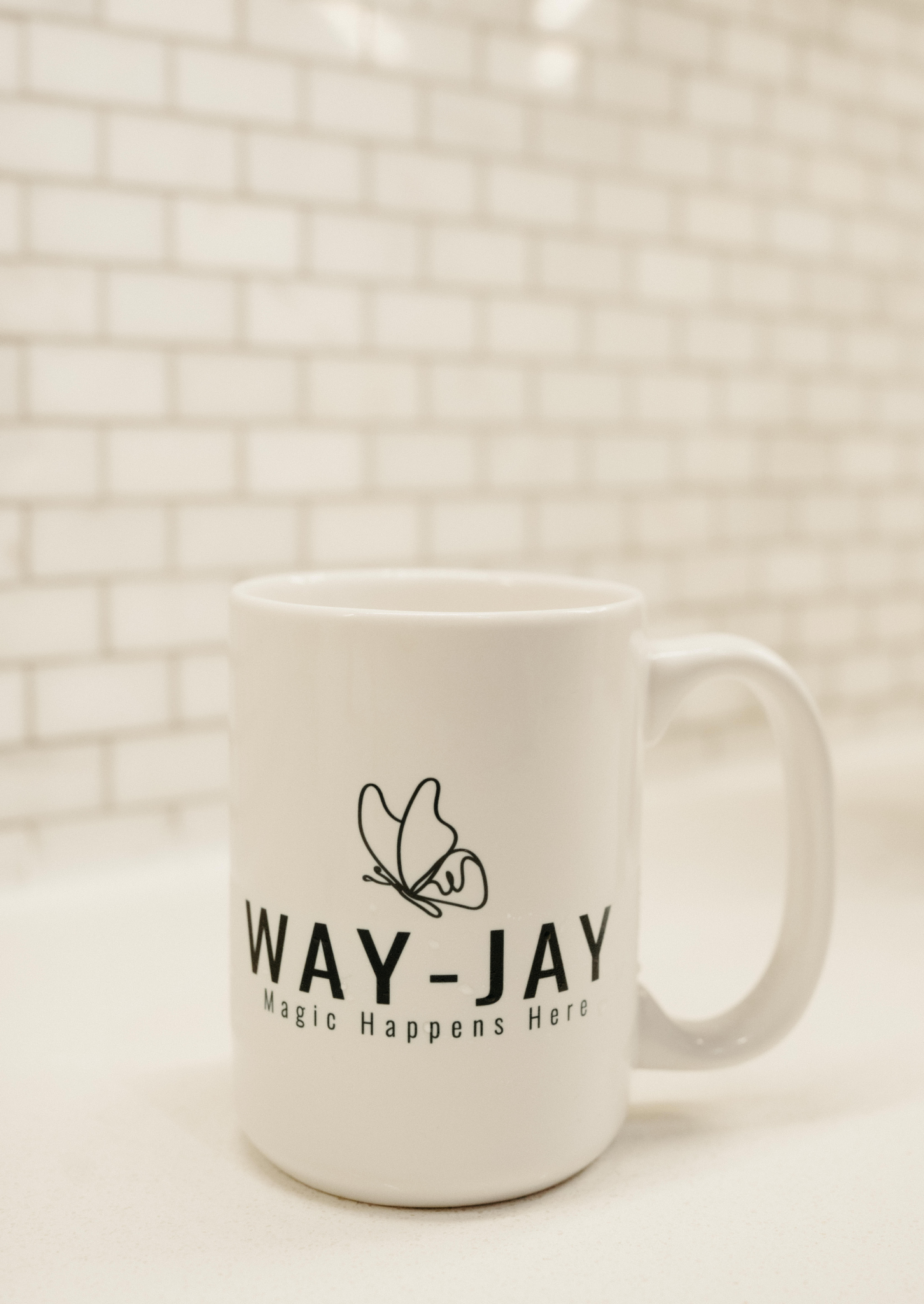 Way-Jay mom with angel baby mug, traditional tattoo style